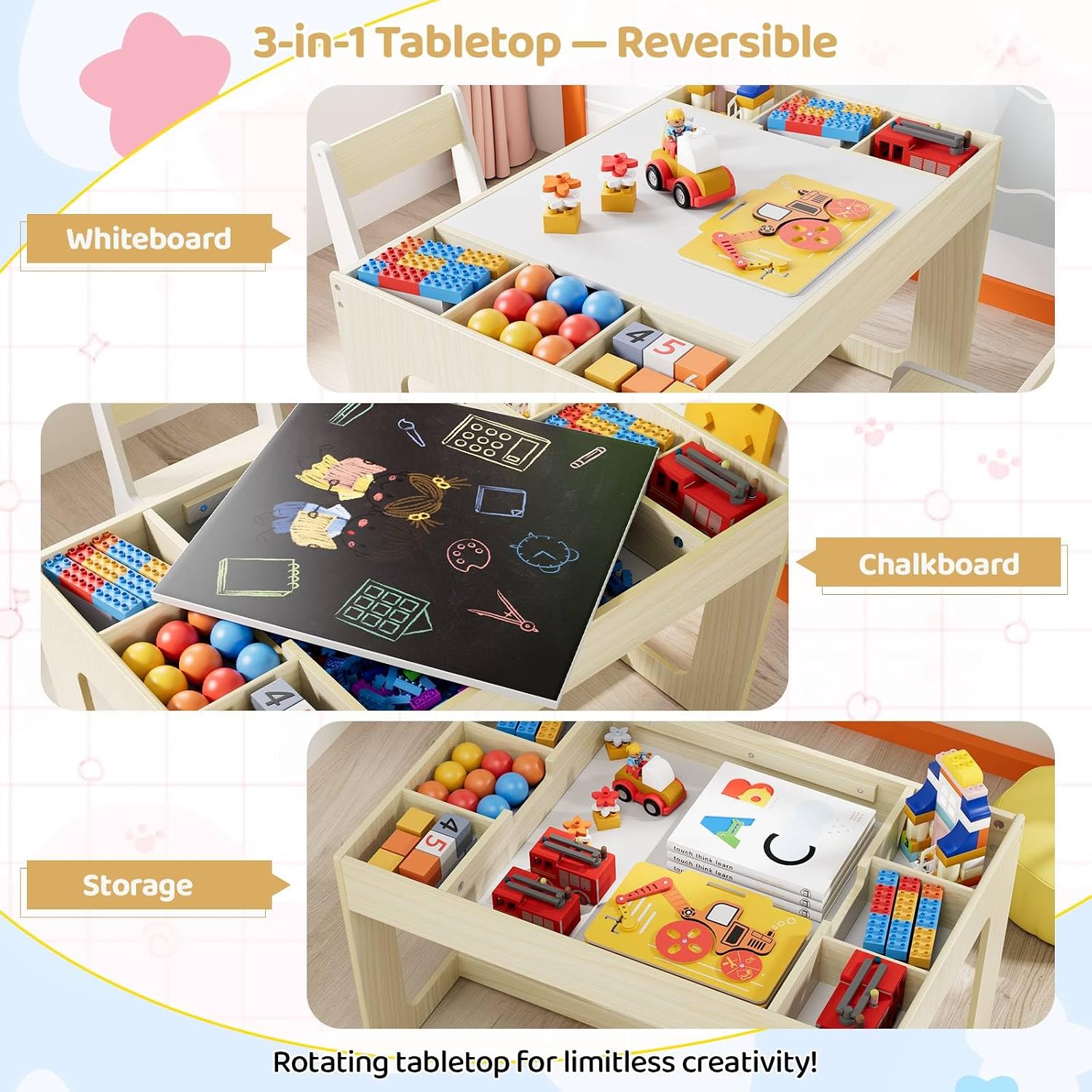 3 in 1 Kids Art Table and Chai - огляд і ціна Art And Craft For Nursery