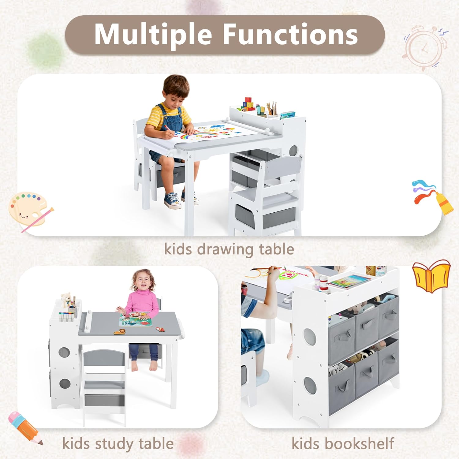 Kids Art Table & Chair Set, Wo - огляд і ціна Art And Craft For Nursery