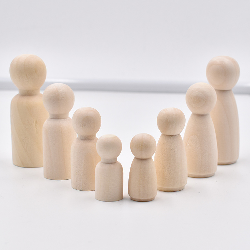 5Pcs Unfinished Wood Peg Dolls - огляд і ціна Art And Craft For Nursery