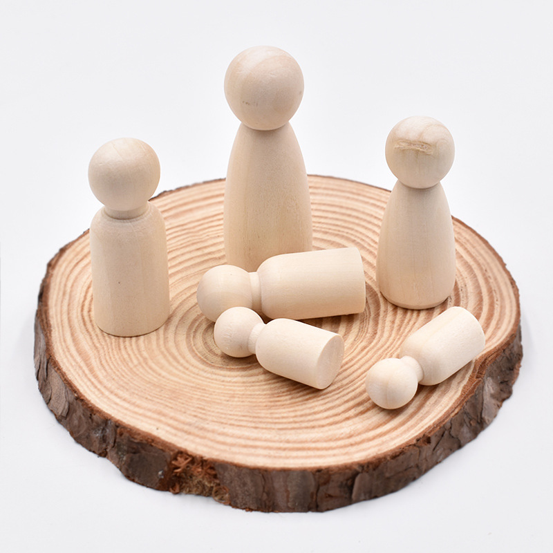 5Pcs Unfinished Wood Peg Dolls - огляд і ціна Art And Craft For Nursery