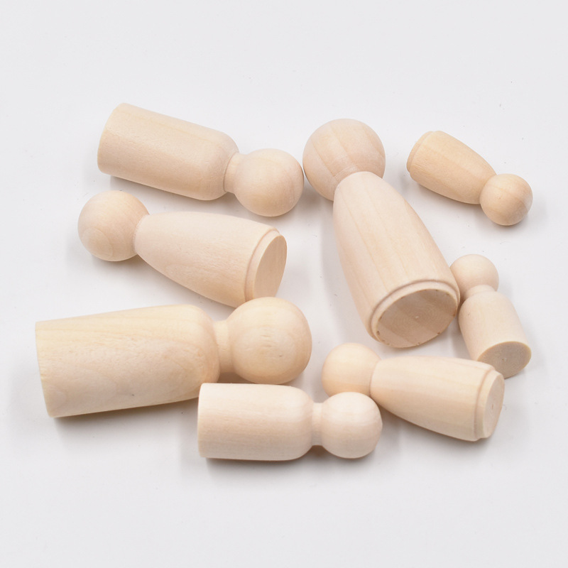 5Pcs Unfinished Wood Peg Dolls - огляд і ціна Art And Craft For Nursery