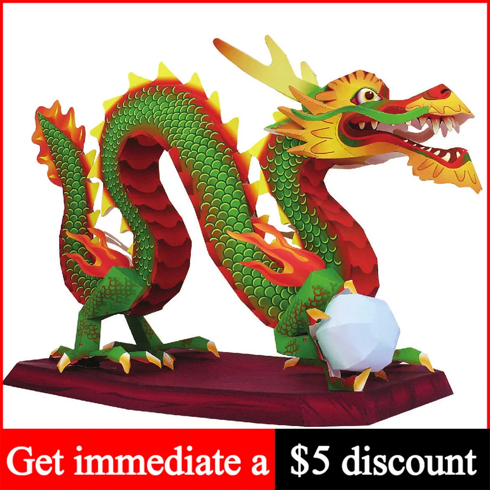 Chinese Dragon Loong Handmade  - огляд і ціна Art Craft Cardboard